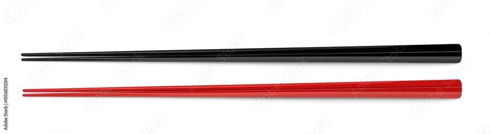 Simple Black and red chopsticks on White Background
Simple Black and red chopsticks on White Background