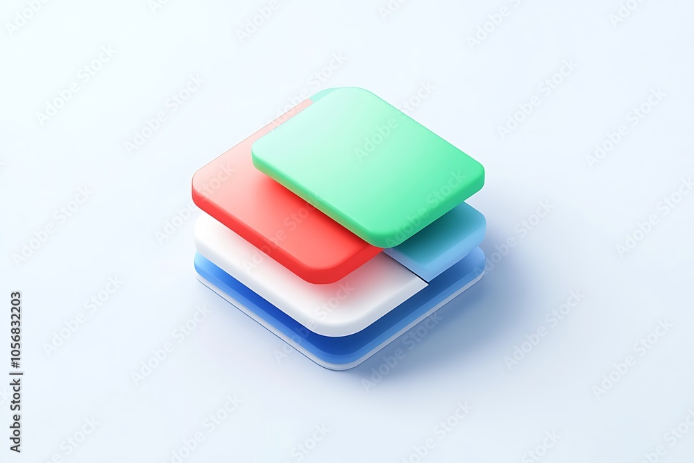 Illustration of a Cube Shaped Abstract Icon isolated on a white background Illustration of a Cube Shaped Abstract Icon isolated on a white background