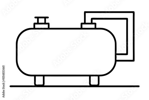 Propane gas tank | isolated vector silhouette illustration on white background