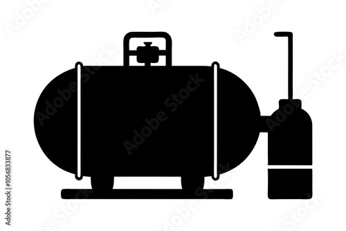 Propane gas tank | isolated vector silhouette illustration on white background