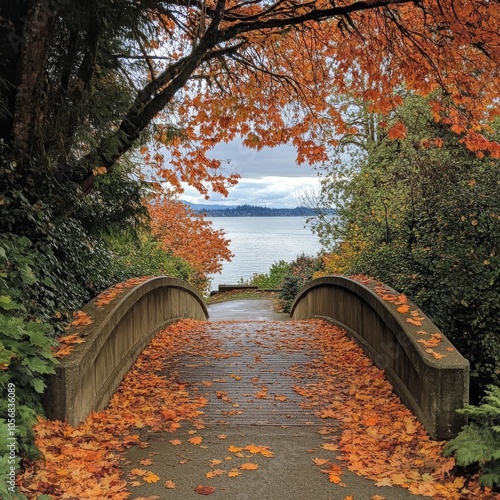 Seahurst Park entrance in Autumn. photo