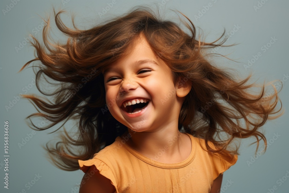 Laughing Girl, Wind Blowing Hair Laughing Girl, Wind Blowing Hair