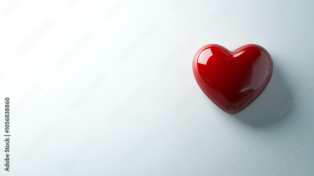 Red 3D heart on a blank white background, symbolizing love, romance, and Valentine's Day. Minimalist composition ideal for themes of affection, passion, and celebration. Red 3D heart on a blank white background, symbolizing love, romance, and Valentine's Day. Minimalist composition ideal for themes of affection, passion, and celebration.