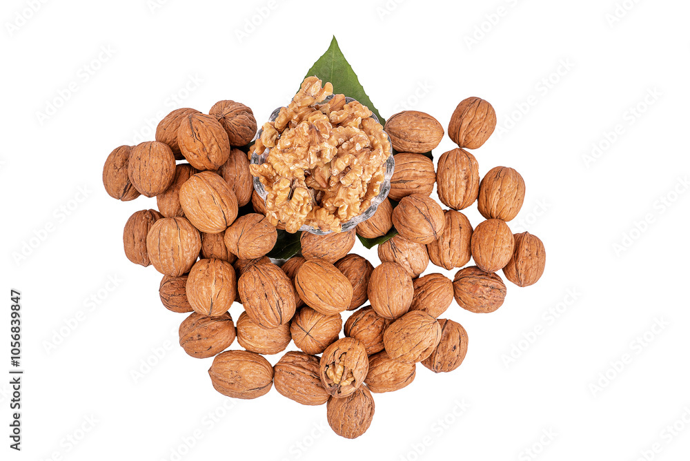 Collection of walnuts isolated on white or transparent background Collection of walnuts isolated on white or transparent background