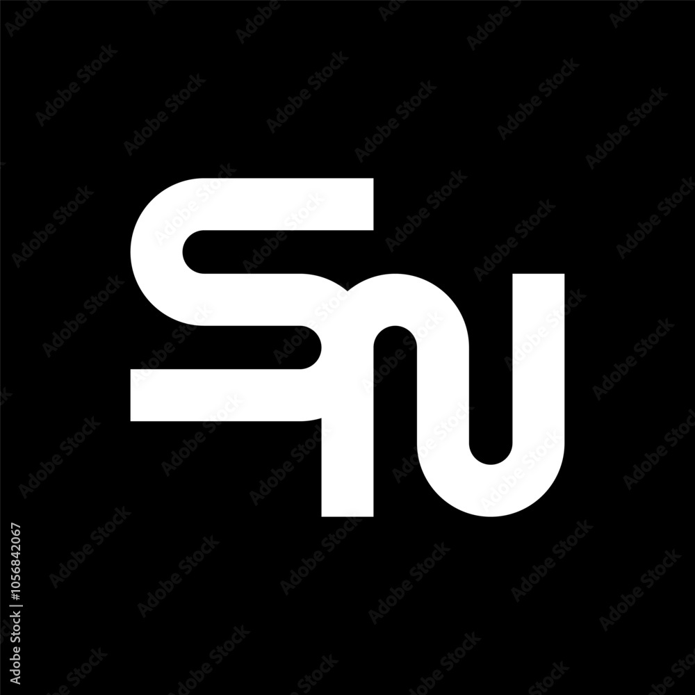 Letter SN minimal monogram logo Letter SN minimal monogram logo