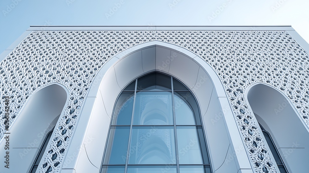 Majestic Modern Building with Ornate Geometric Facade Merging Classical and Contemporary Styles : Generative AI Majestic Modern Building with Ornate Geometric Facade Merging Classical and Contemporary Styles : Generative AI