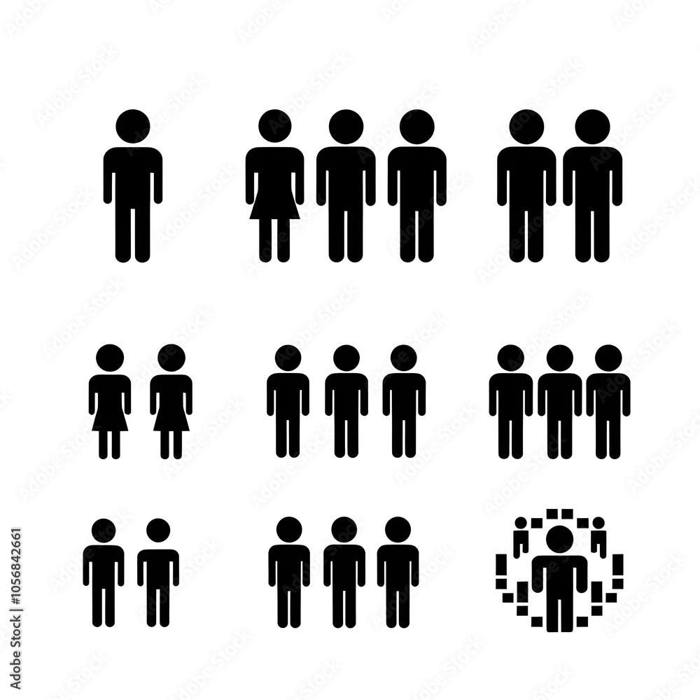 Account icon. Set of profile icons, avatars, people, change photos, settingsa Account icon. Set of profile icons, avatars, people, change photos, settingsa