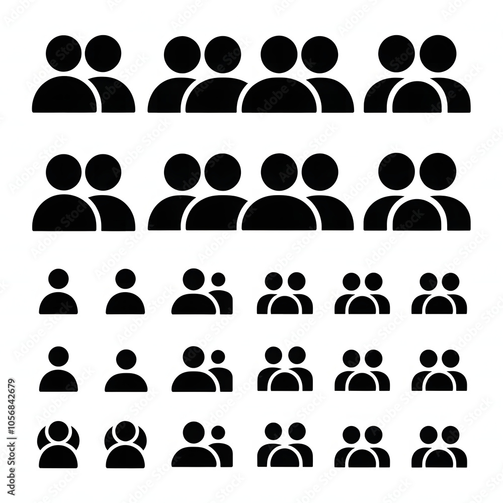 Account icon. Set of profile icons, avatars, people, change photos, settingsa Account icon. Set of profile icons, avatars, people, change photos, settingsa