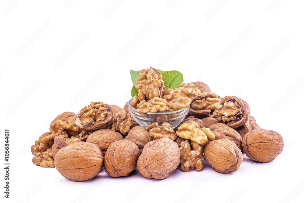 A White Bowl Filled with Shelled Walnuts A White Bowl Filled with Shelled Walnuts
