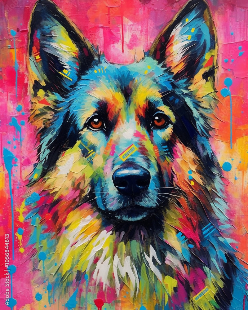Gift a friend a multicolor german shepherd with a delightful Portrait Gift a friend a multicolor german shepherd with a delightful Portrait