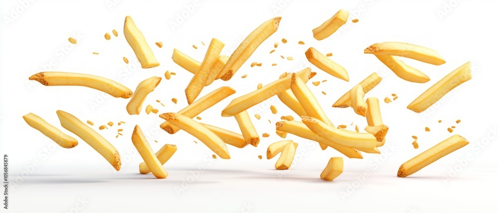 Fototapeta premium Crispy French Fries in Motion