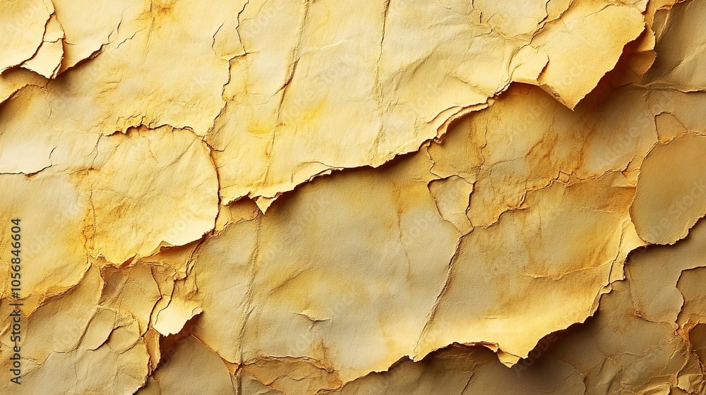 Abstract Texture of a Destroyed Yellow Sheet of Paper Abstract Texture of a Destroyed Yellow Sheet of Paper