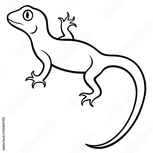 gecko on white