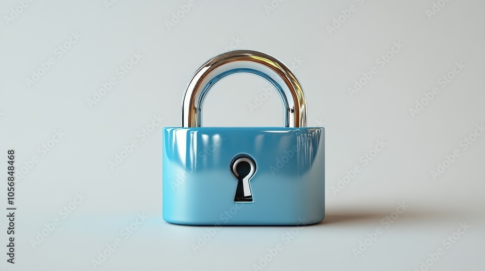 Shiny Blue Padlock Close-up Shiny Blue Padlock Close-up
