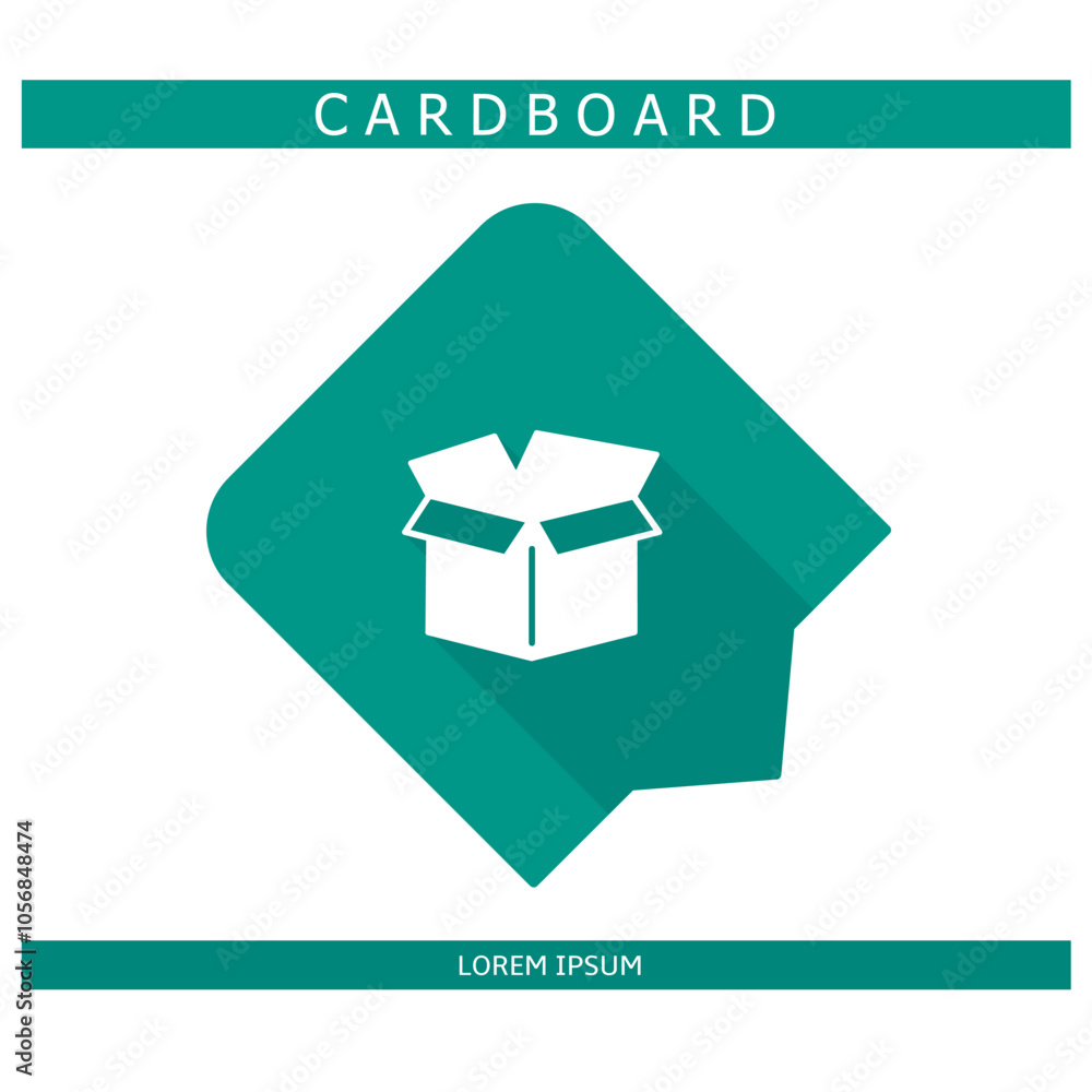 Design icon. Cardboard icon symbol in flat. Cardboard symbol design in flat with shadows. Stock vector. Design icon. Cardboard icon symbol in flat. Cardboard symbol design in flat with shadows. Stock vector.
