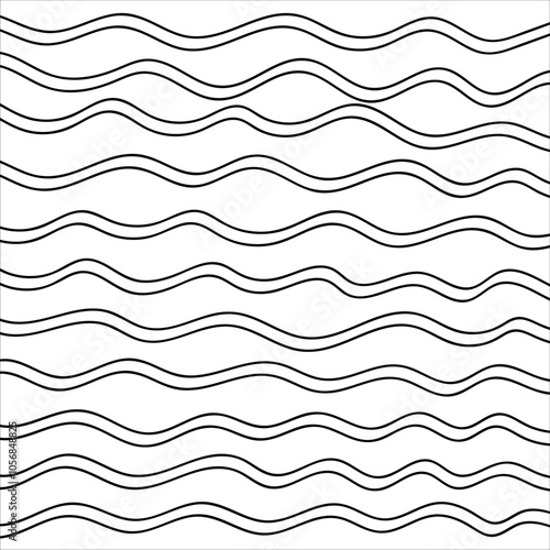 background. Curve wave. Line art striped graphic template. Vector