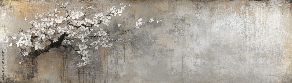Exquisite painting of a white blossoming tree, celebration of nature's beauty and tranquility Exquisite painting of a white blossoming tree, celebration of nature's beauty and tranquility