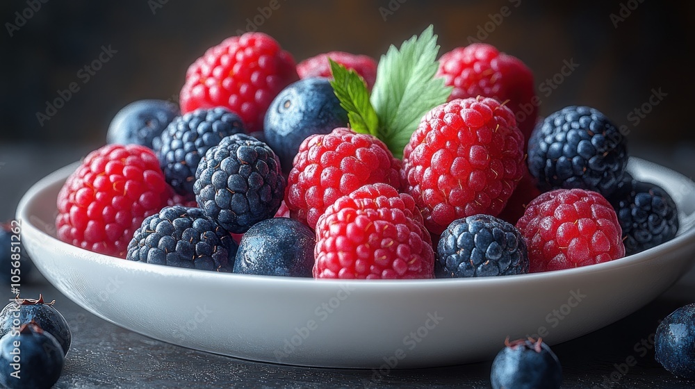 A vibrant bowl of fresh berries, showcasing nature's bounty. A vibrant bowl of fresh berries, showcasing nature's bounty.