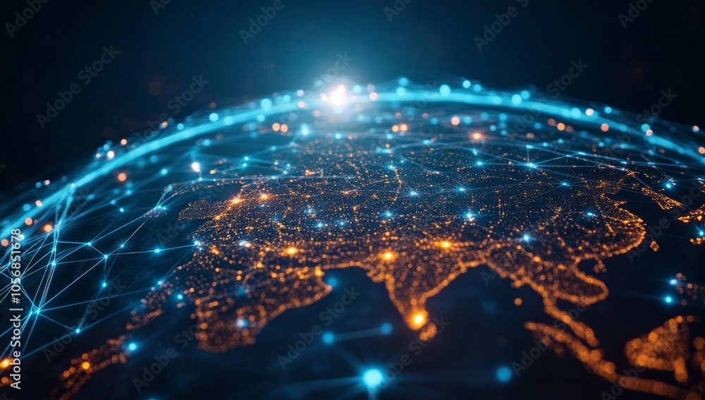 Obraz premium Global Network - A Digital World