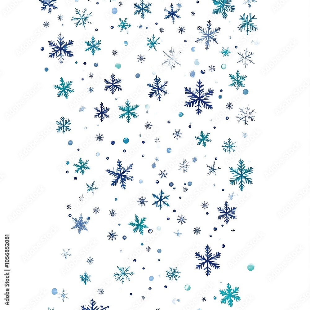 Cartoon snowflakes falling on a white background. Cartoon snowflakes falling on a white background.