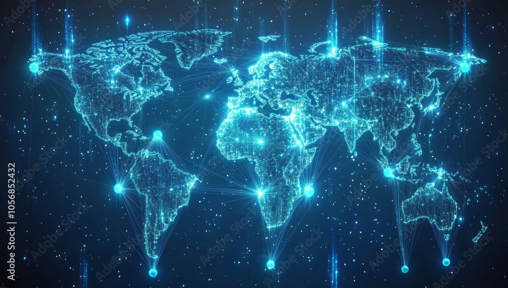 Obraz premium Global Network Visualization