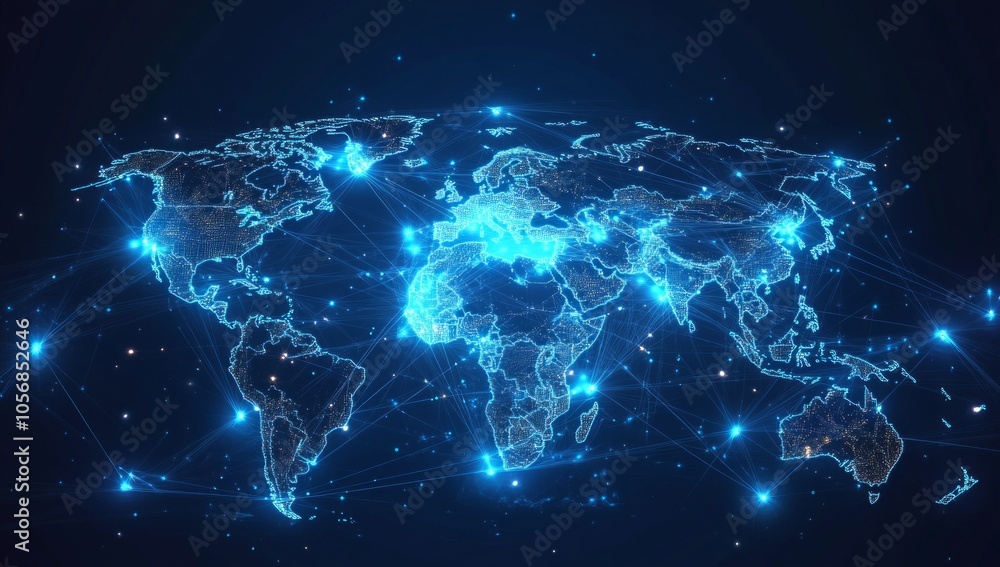 Fototapeta premium Global Network of the World