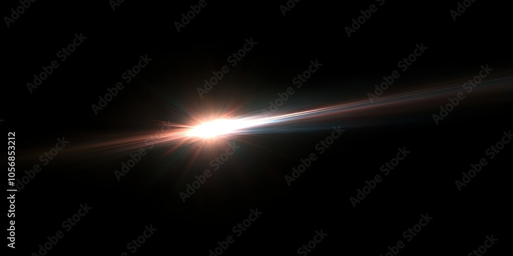 Fototapeta premium Bright Sun Rays with Light Overlay Effect