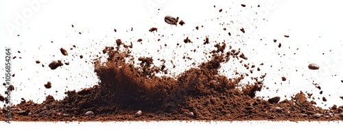 Coffee Beans and Grounds Explosion