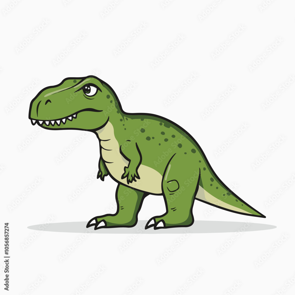 Naklejka premium Simple vector logo of a T-Rex, in green color 