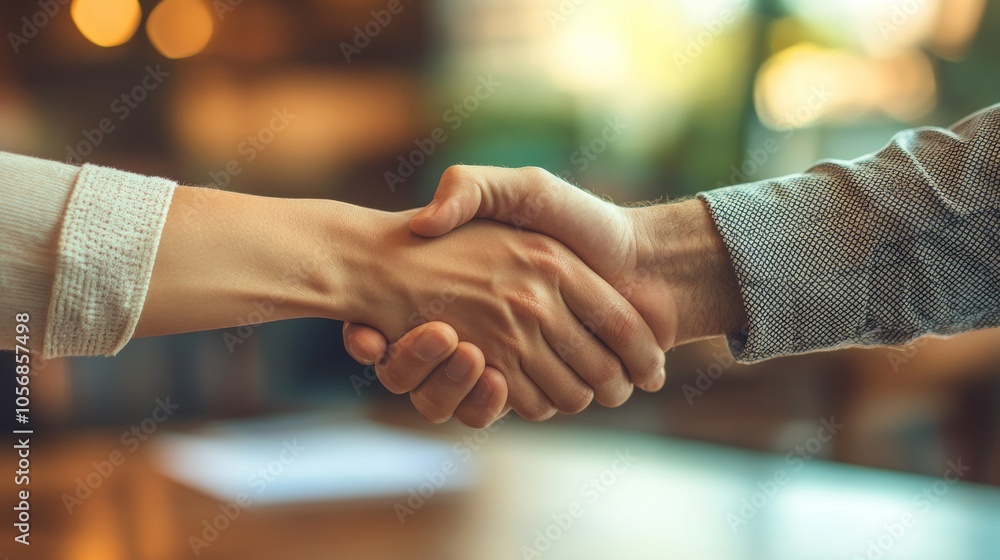 Two People Shaking Hands in a Blurred Background Two People Shaking Hands in a Blurred Background