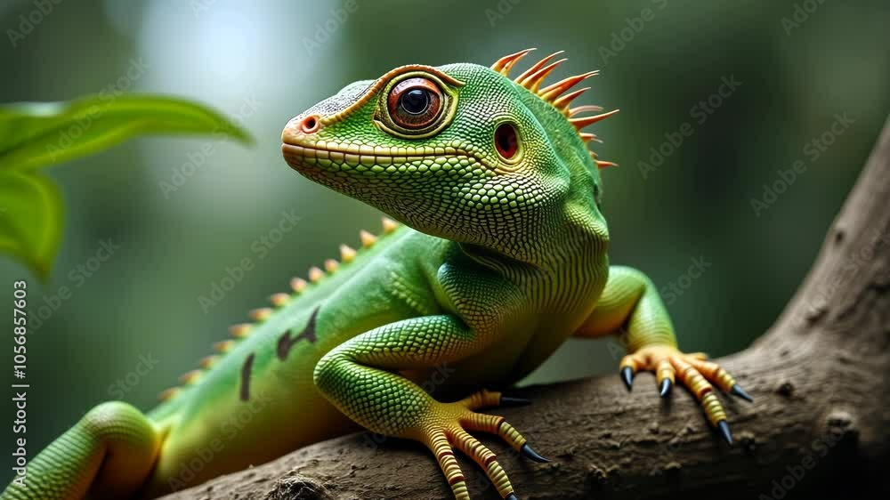 Green Lizard on a Branch Green Lizard on a Branch