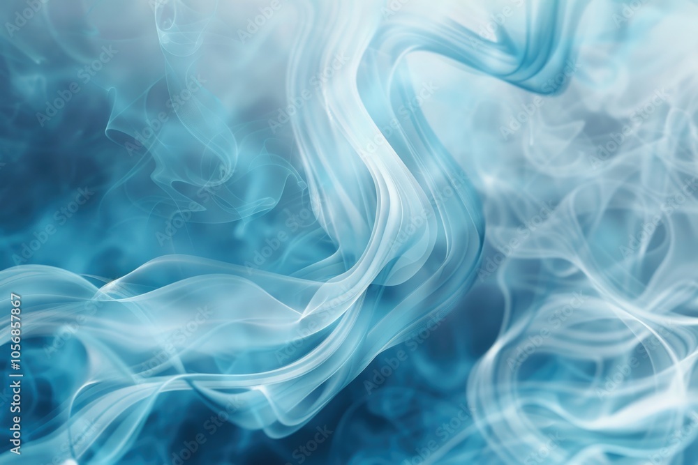 A close-up shot of thick white smoke on a blue background, great for conceptual or abstract uses A close-up shot of thick white smoke on a blue background, great for conceptual or abstract uses