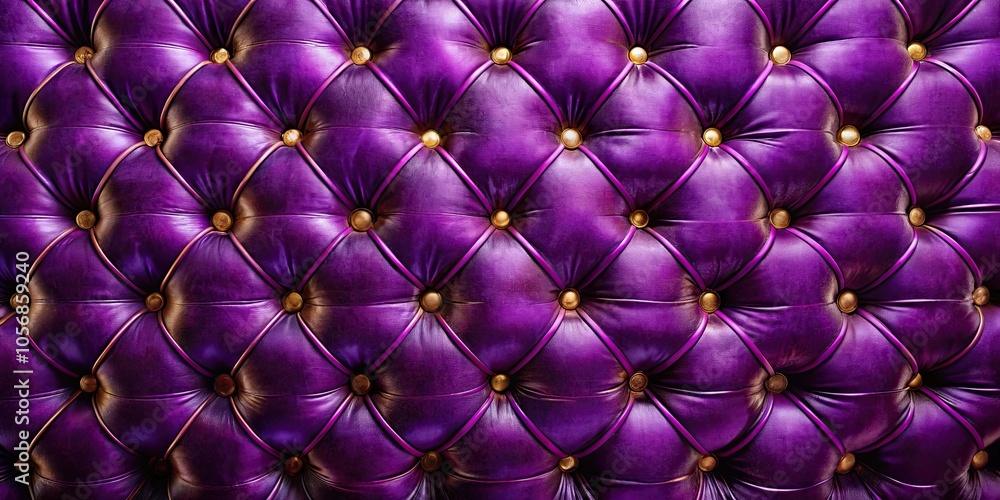 Obraz premium Luxurious purple velvet upholstery with gold trim pattern background, luxurious, purple, velvet, upholstery, gold, trim
