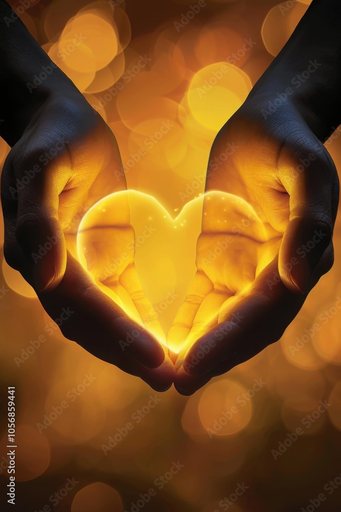 Hands holding a glowing heart with a bokeh background, representing love, warmth, and a serene magical atmosphere.
Hands holding a glowing heart with a bokeh background, representing love, warmth, and a serene magical atmosphere.