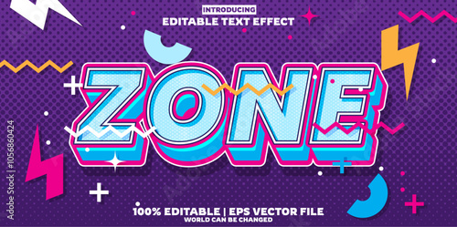 Zone new editable text effect in new modern trend style