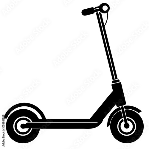 Electric scooter silhouette vector illustration on a white background