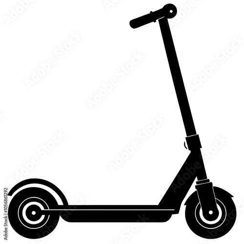 Electric scooter silhouette vector illustration on a white background