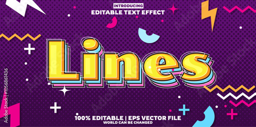 Lines super editable text effect in new modern trend style