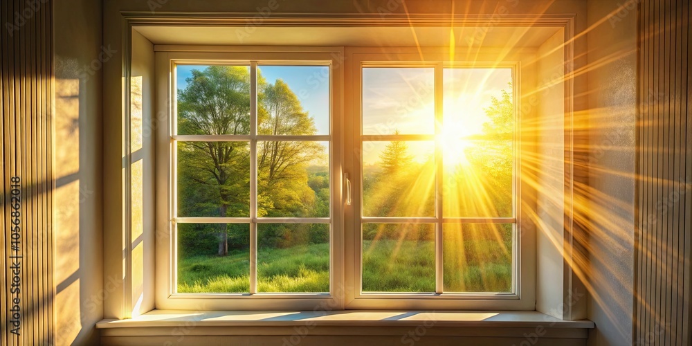 Natural sunlight shining through a window at home, casting a warm and inviting glow, sunlight, window, home, interior, cozy, atmosphere Natural sunlight shining through a window at home, casting a warm and inviting glow, sunlight, window, home, interior, cozy, atmosphere
