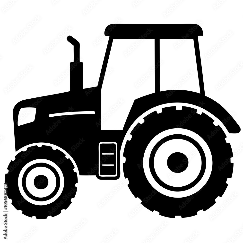 Obraz premium Modern Tractor silhouette vector illustration on a white background