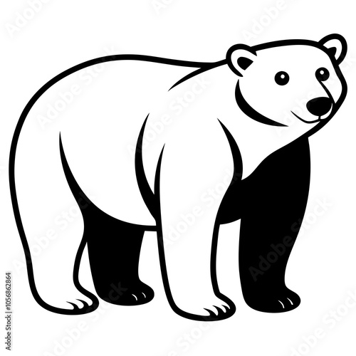 Polar Bear silhouette vector illustration on a white background