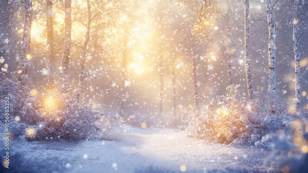Enchanting Snowy Forest Path in Winter Wonderland Enchanting Snowy Forest Path in Winter Wonderland