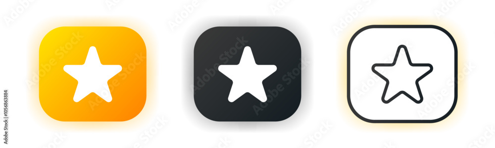 Star feedback icon. Design for app icon. Button template. Star feedback icon. Design for app icon. Button template.