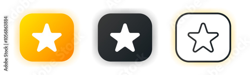 Star feedback icon. Design for app icon. Button template.  