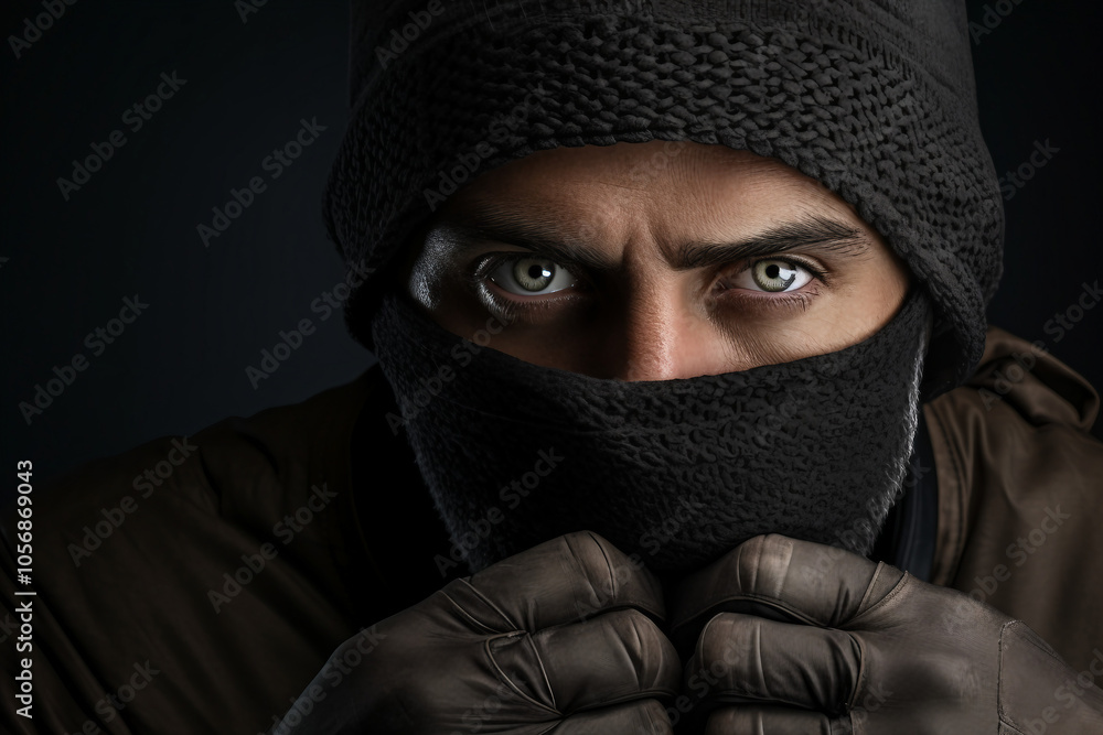 Generative AI illustration of secret agent spy person classic spy movie stylish action clothes scene Generative AI illustration of secret agent spy person classic spy movie stylish action clothes scene