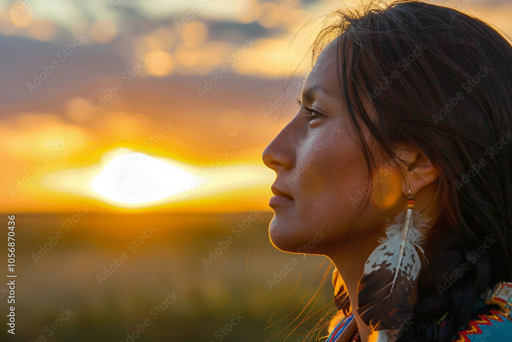 Generative AI image of Native American family members tribe celebrating family cultural heritage together Generative AI image of Native American family members tribe celebrating family cultural heritage together