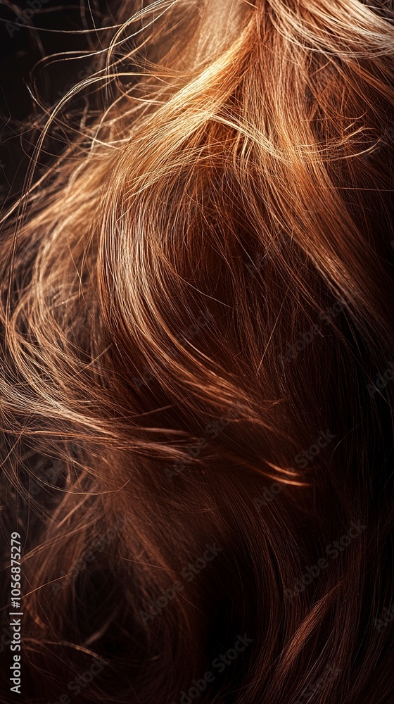 create an engaging realistic photo for hair care product focusing on silky hair, use dramatic lighting, rustic brown colors .generative ai create an engaging realistic photo for hair care product focusing on silky hair, use dramatic lighting, rustic brown colors .generative ai