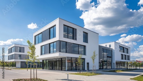 Modern Office Complex Under Sunny Sky