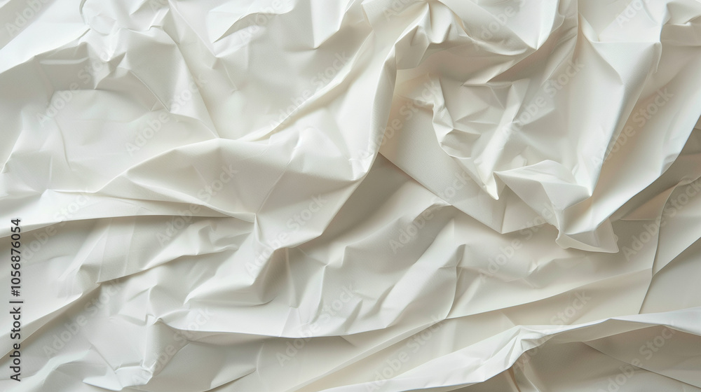 Crumpled white paper texture with high contrast, offering a realistic and rugged background for creative projects with a raw aesthetic. Crumpled white paper texture with high contrast, offering a realistic and rugged background for creative projects with a raw aesthetic.