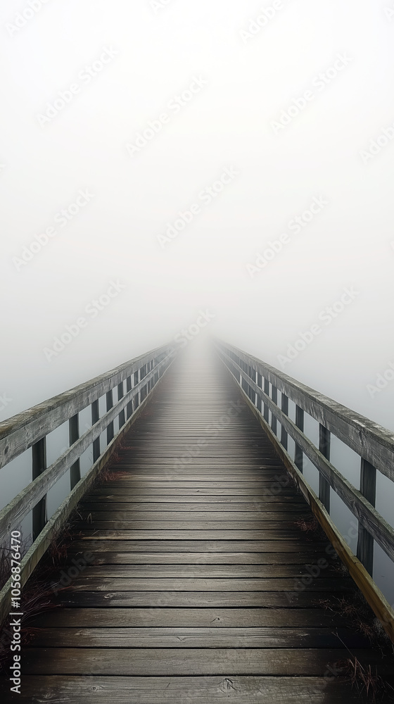 Vanishing point bridge in the fog. Vanishing point bridge in the fog.